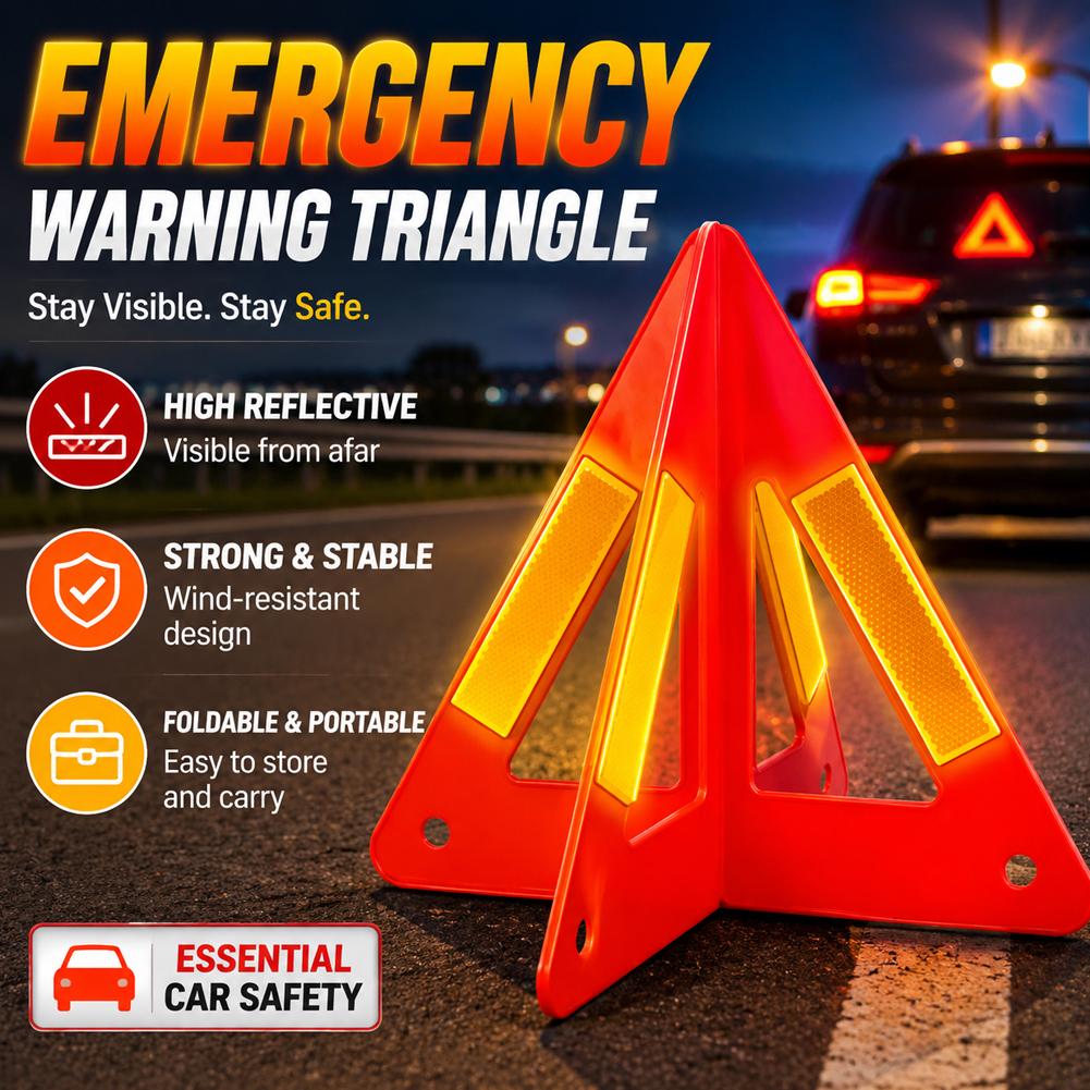 Emergency Exit Sign - Yansıtıcı Üçgen Uyarı Levhası Kırmızı Tripod