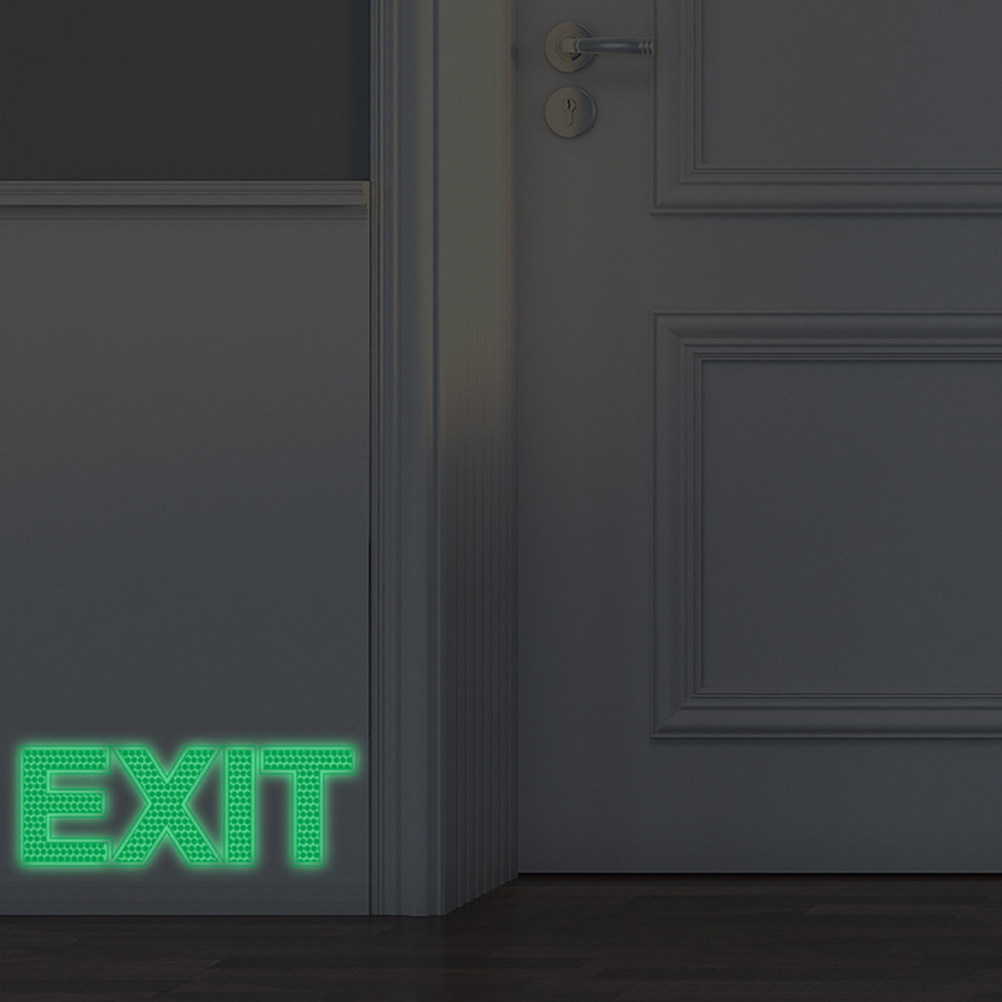 Emergency Exit Sign - Karanlıkta Parlayan Çıkış Duvar Çıkartması, Acil