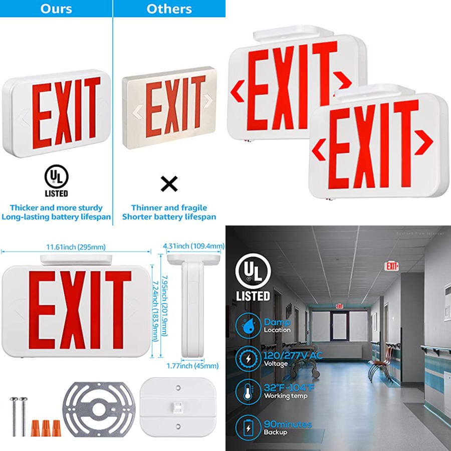 LED Çıkış İşareti, Pil Yedekle - Emergency Exit Sign incelemesi ve fiyatı